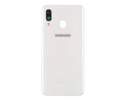 Akkufedél Samsung Galaxy A40 (SM-A405F) hátlap kamera plexivel, fehér